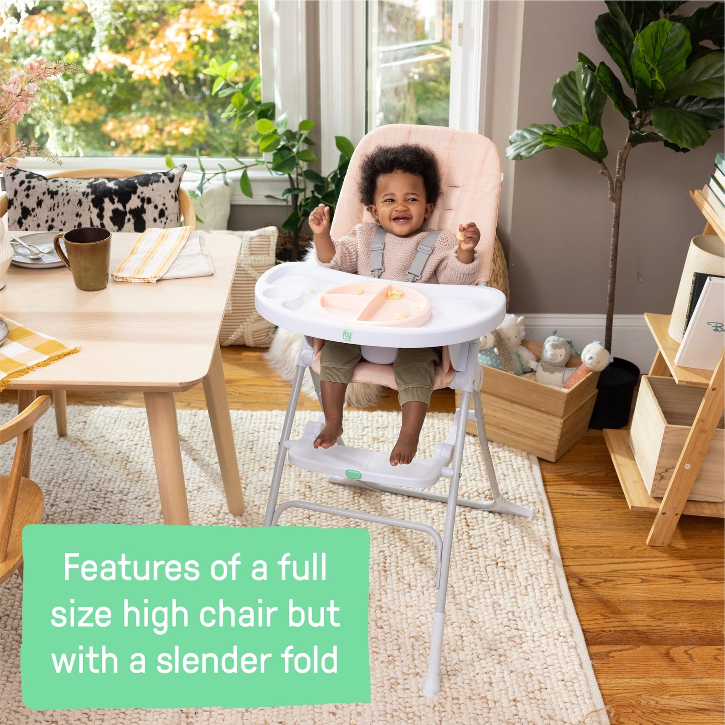 Ity by Sun Valley Compact Folding High Chair - for Ages 6 Months and Up, Unisex - Pink