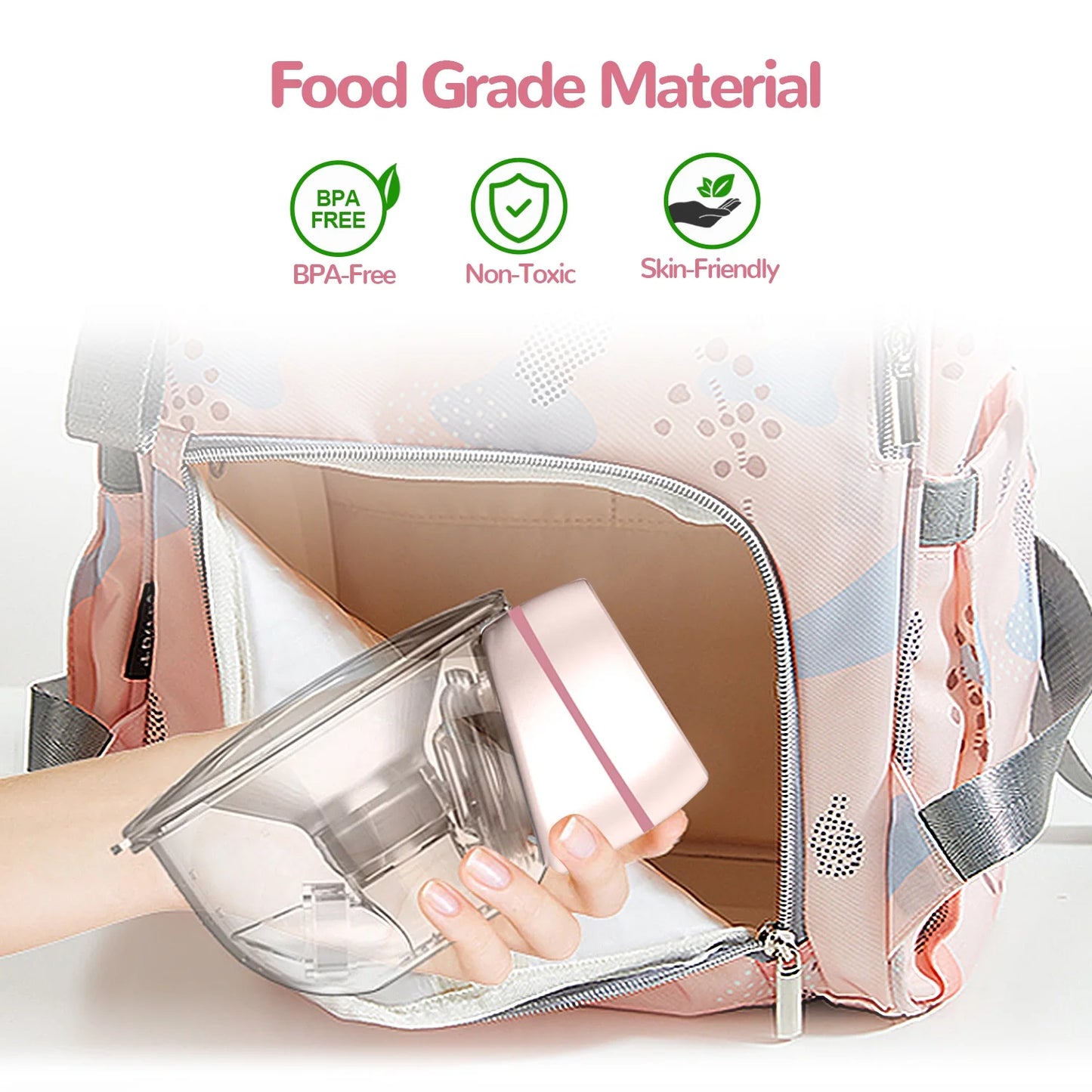 Electric Breast Pump, Wearable Hands-Free Breast Pumps with 3 Modes, 9 Levels, Pink