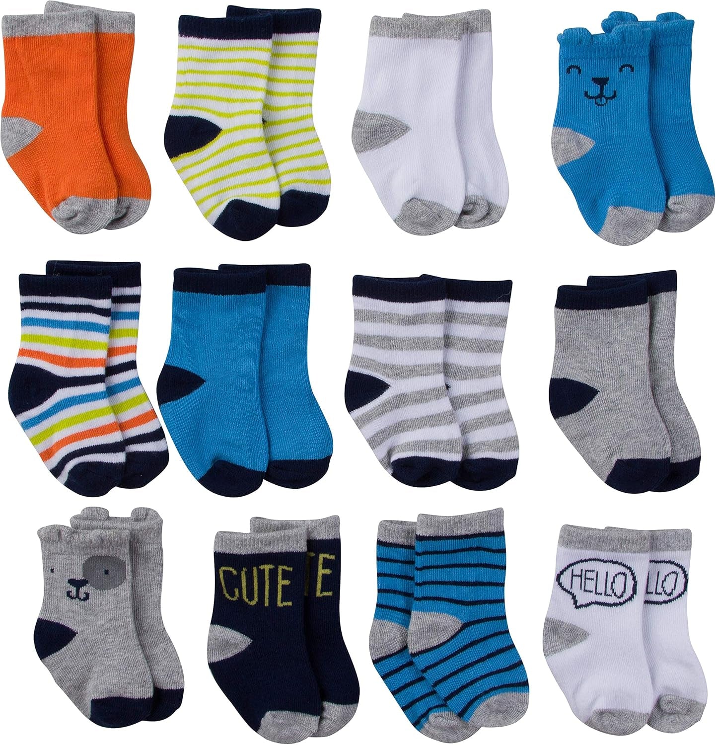 Onesies Brand Unisex Baby 12-Pair Bootie Socks