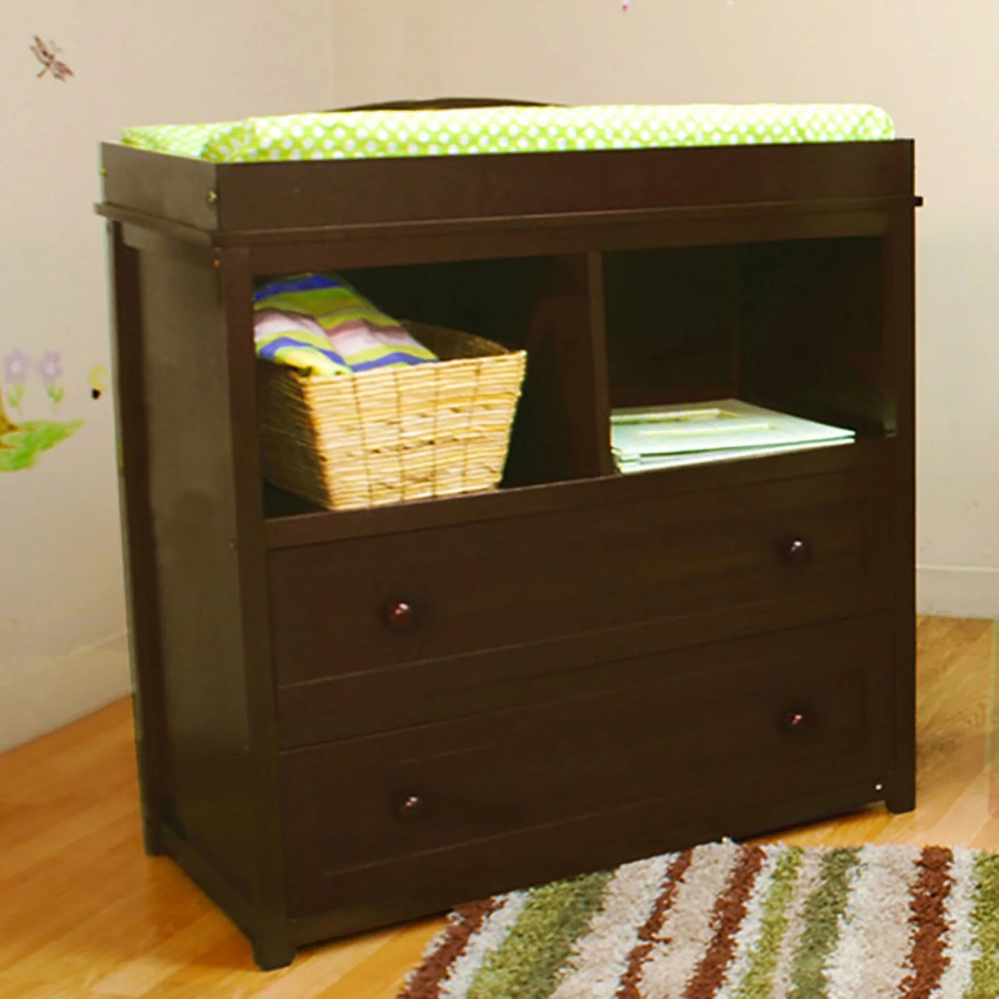 Leila 2-Drawer Changing Table, Espresso