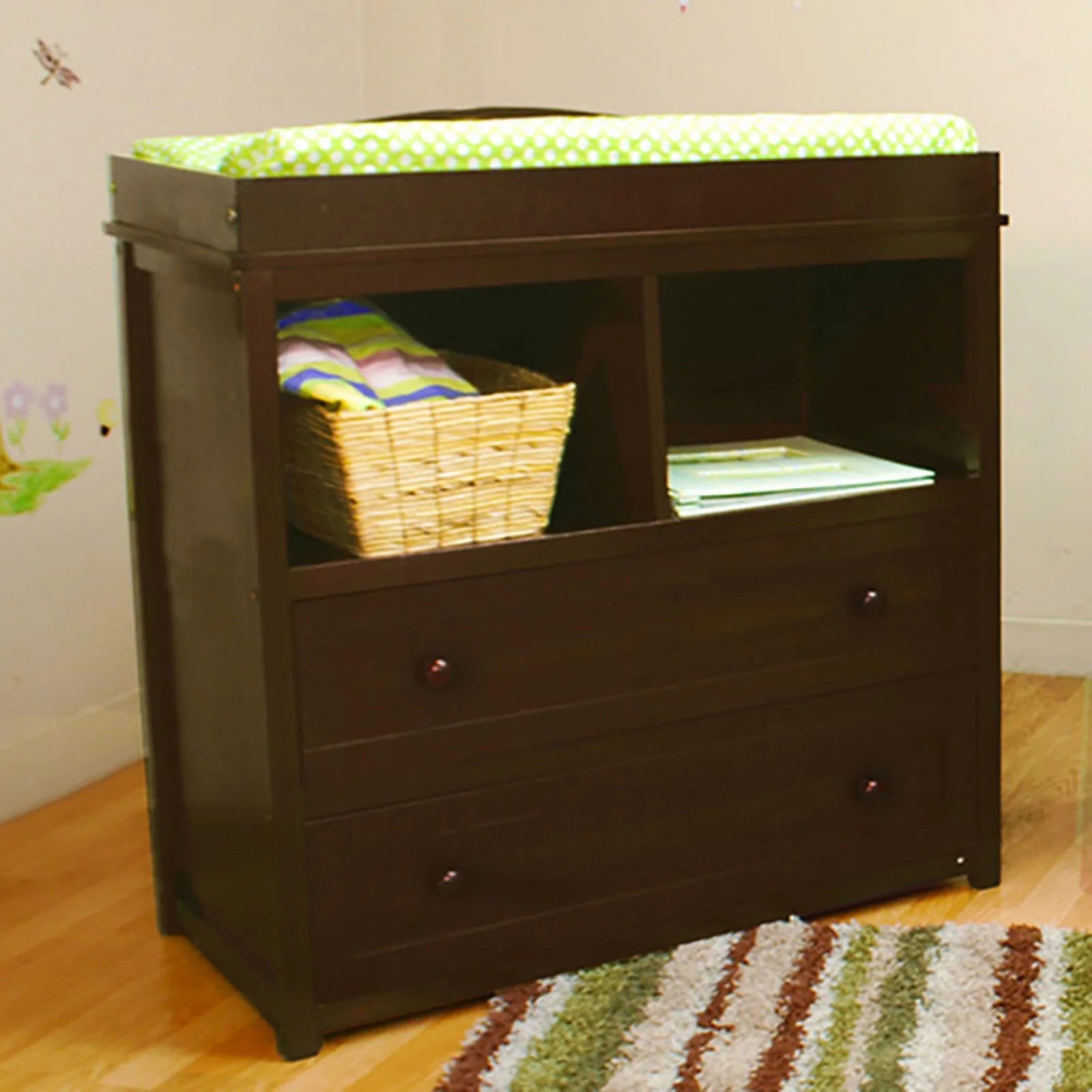 Leila 2-Drawer Changing Table, Espresso