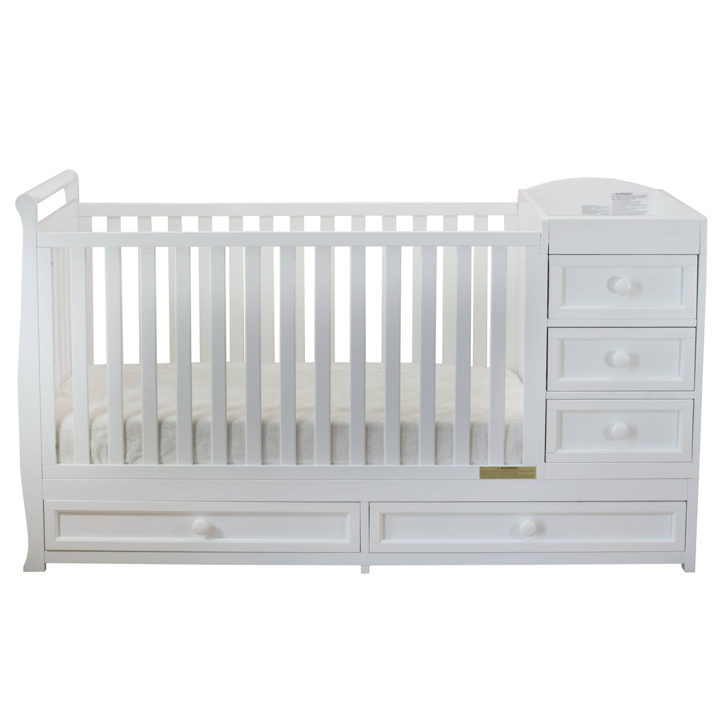 Daphne 2-In-1 Convertible Crib and Changer White