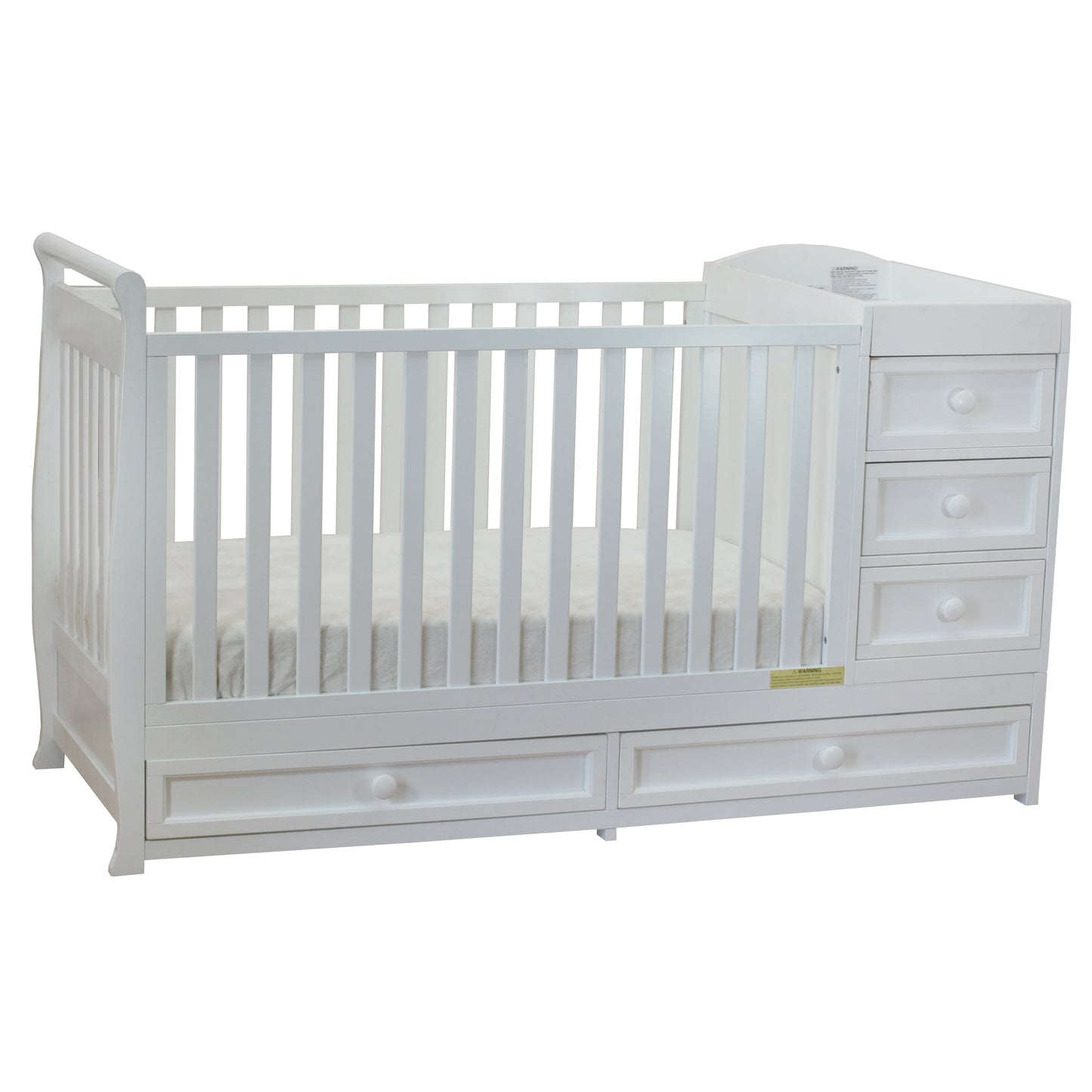 Daphne 2-In-1 Convertible Crib and Changer White