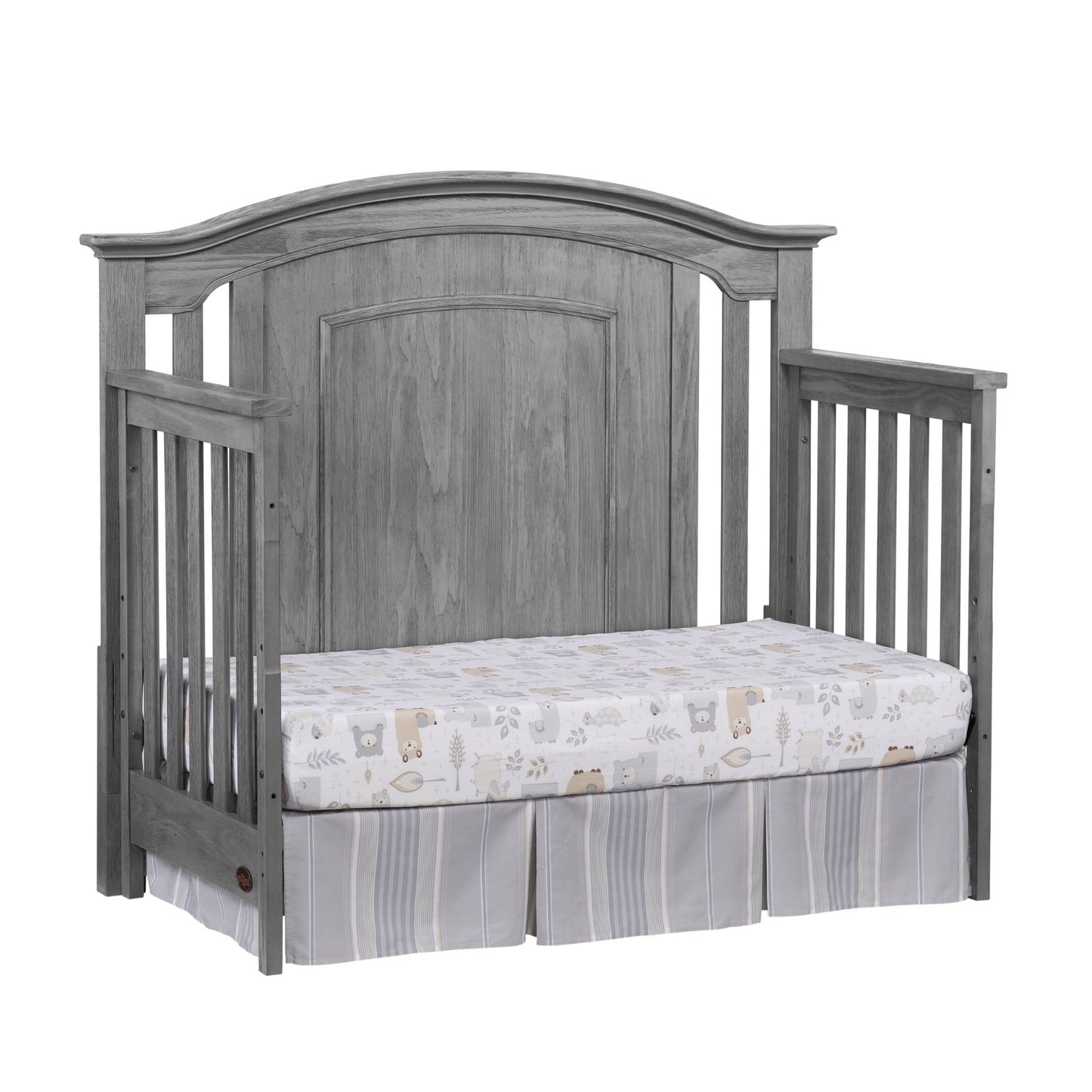 Willowbrook 4-In-1 Convertible Crib, Graphite Gray, GREENGUARD Gold Certified, Wooden Crib