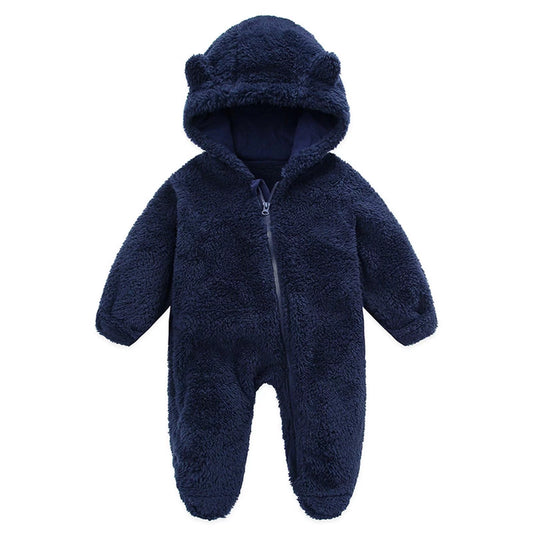 Baby Fleece Winter Coat Newborn Baby Fleece Footie Snowsuit Winter Bunting Onesie Cartoon Warm Hooded Romper Jumpsuit Outfits for Girls Boys