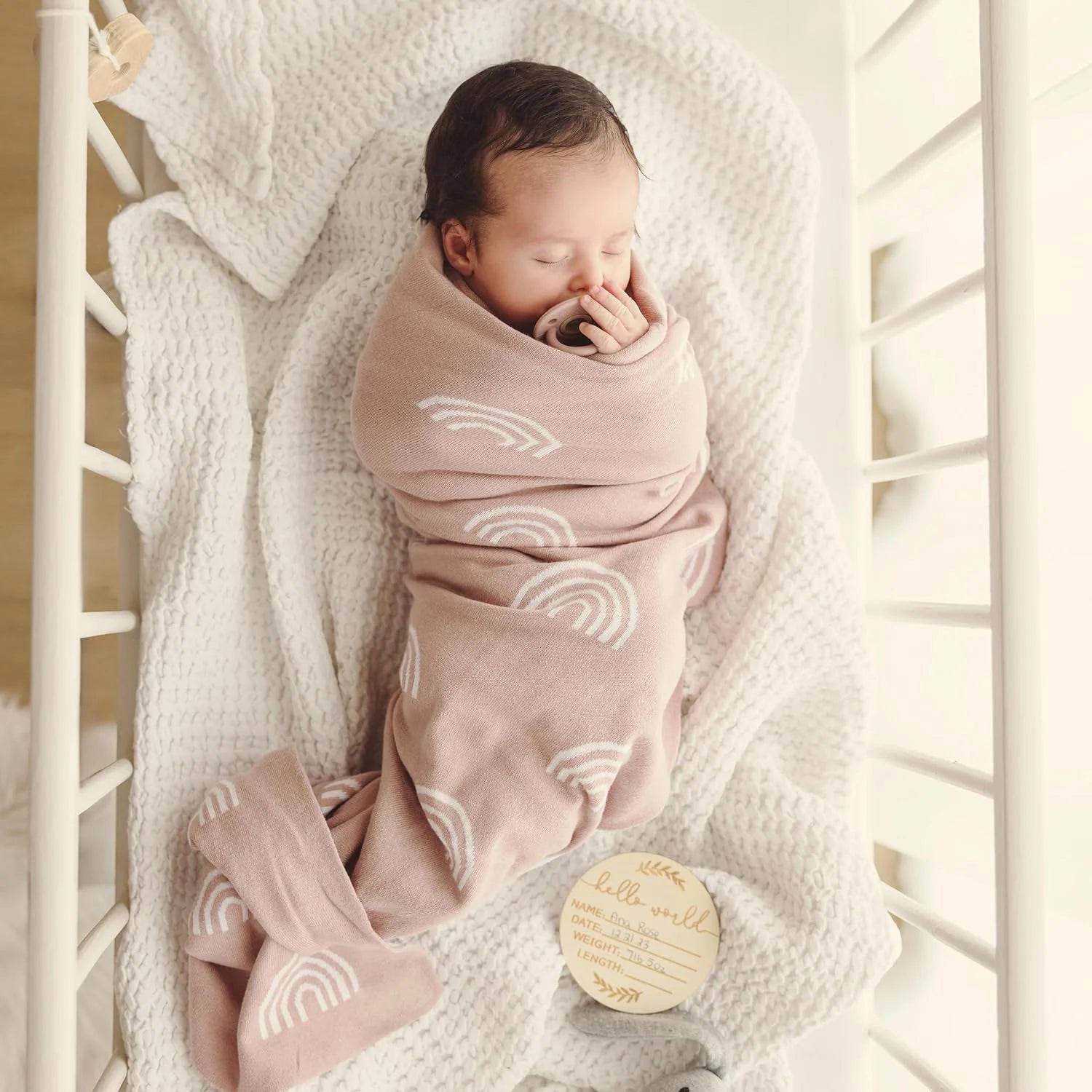 Knitted Cute Multipurpose Baby Receiving Swaddle Blankets