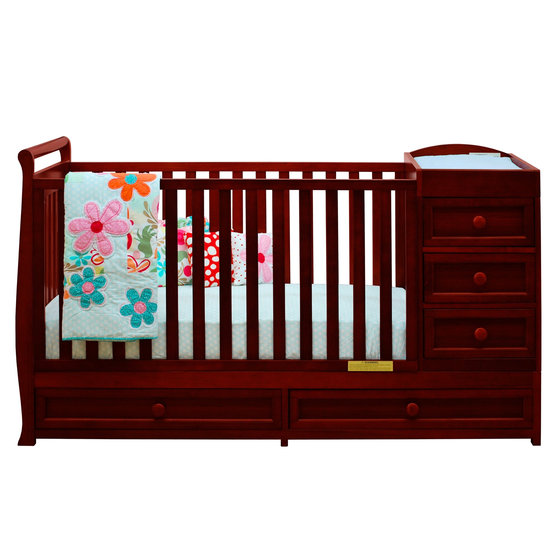 Athena Daphne 2 in 1 Convertible Crib in Cherry