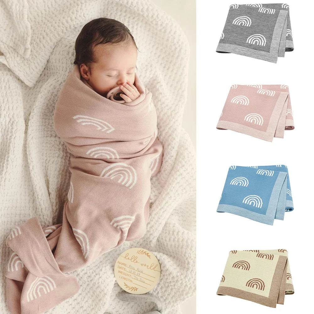 Knitted Cute Multipurpose Baby Receiving Swaddle Blankets