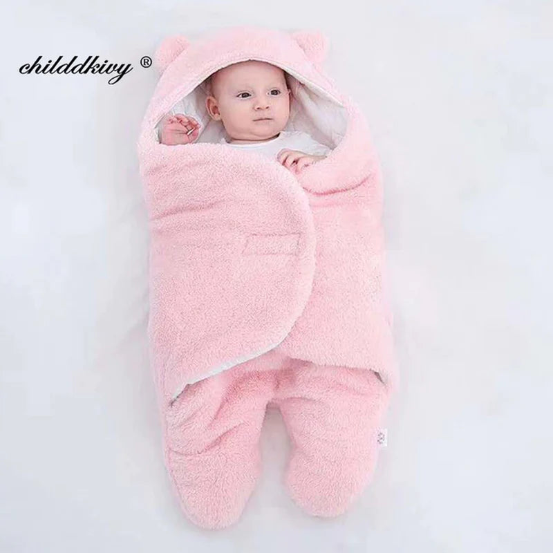 Soft Newborn Baby Wrap Blankets Baby Sleeping Bag Envelope for Newborn Sleepsack Thicken Cocoon for Baby 0-9 Months