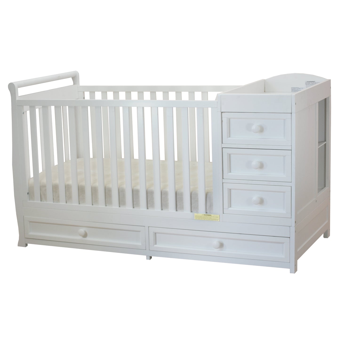 Daphne 2-In-1 Convertible Crib and Changer White