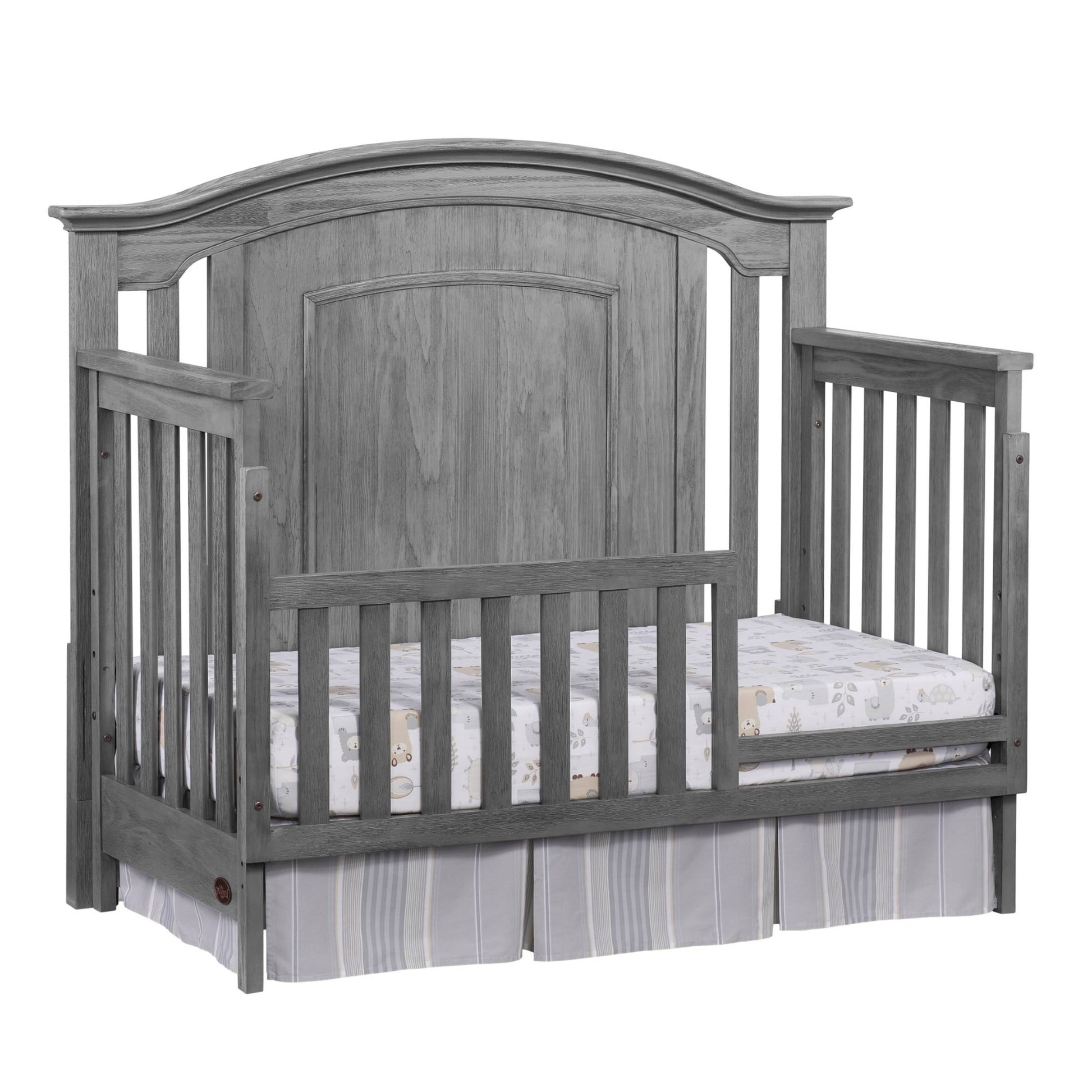 Willowbrook 4-In-1 Convertible Crib, Graphite Gray, GREENGUARD Gold Certified, Wooden Crib