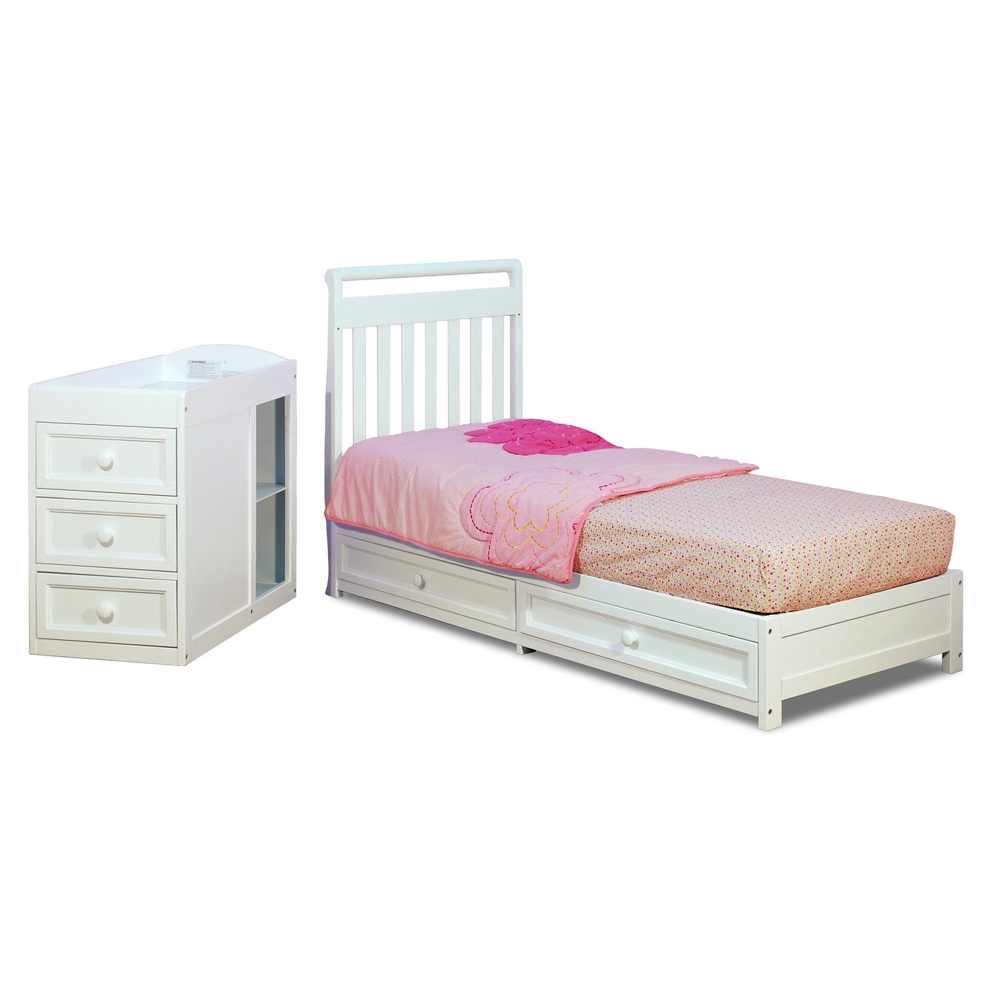 Daphne 2-In-1 Convertible Crib and Changer White