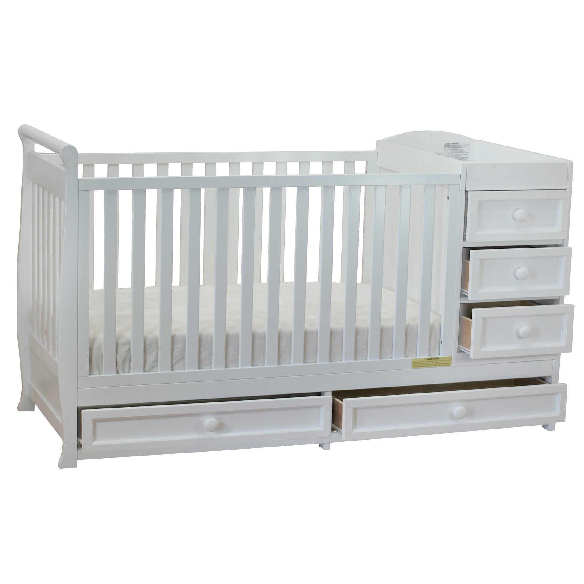 Daphne 2-In-1 Convertible Crib and Changer White