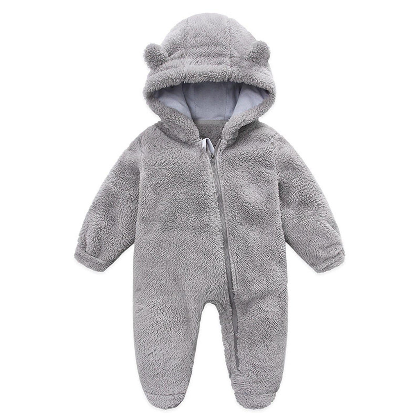 Baby Fleece Winter Coat Newborn Baby Fleece Footie Snowsuit Winter Bunting Onesie Cartoon Warm Hooded Romper Jumpsuit Outfits for Girls Boys